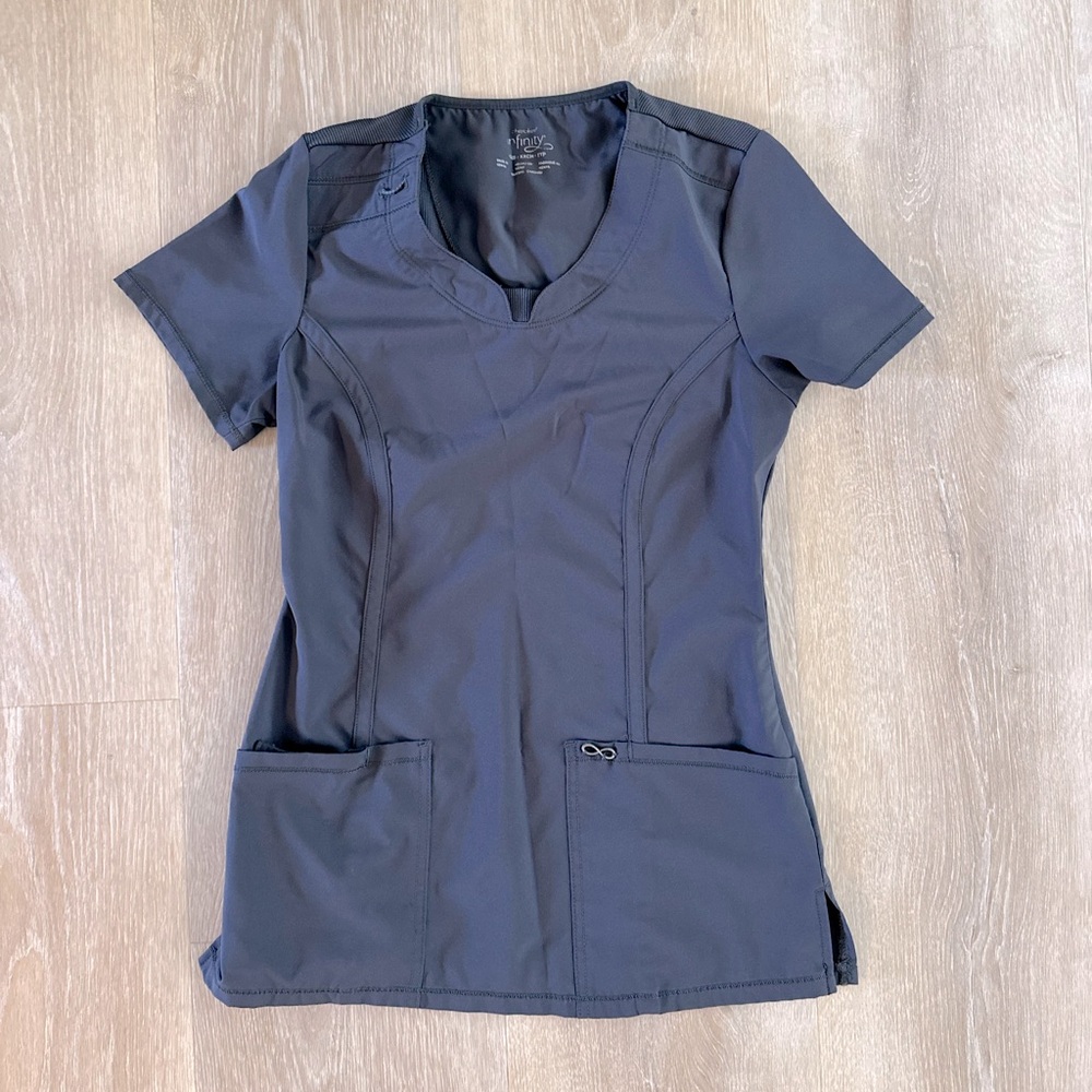 Cherokee Infinity Scrub Top XXS Pewter